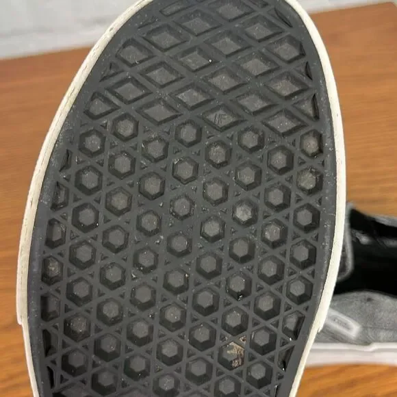 Vans Asher Off the Wall Slip On Shoes Mens 7 or 8.5 Women’s Black White Sneakers - Picture 8 of 9